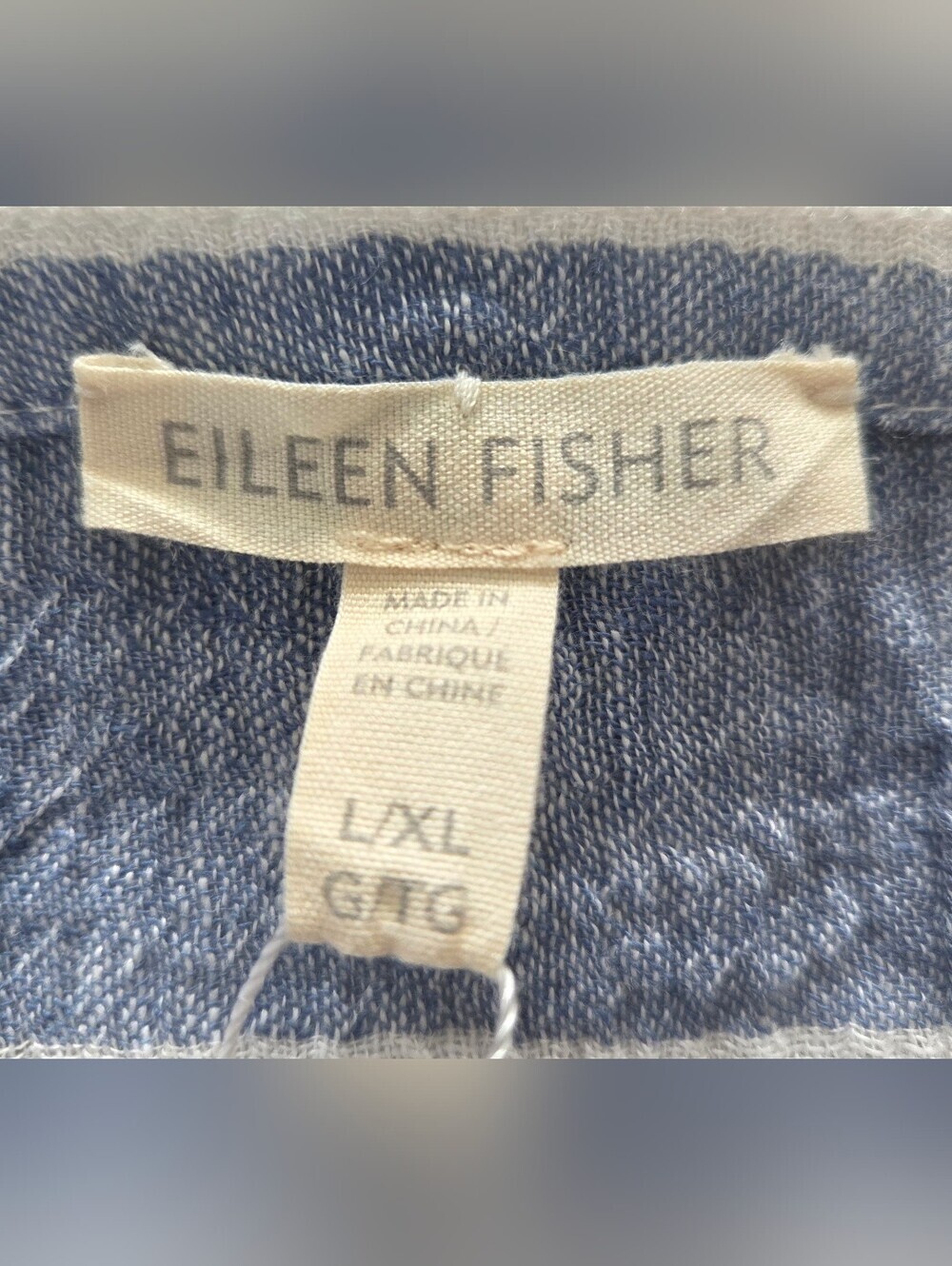 NWT EILEEN FISHER STRIPED ORGANIC LINEN CRINKLE GAUZE TUNIC - Picture 5 of 7